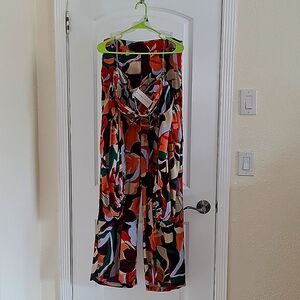 Multi colored 2-piece pants set size 1x
